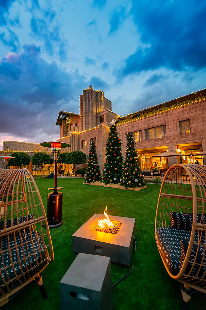 The Arizona Biltmore is known for its stunning architecture and beautiful grounds, especially during the holiday season