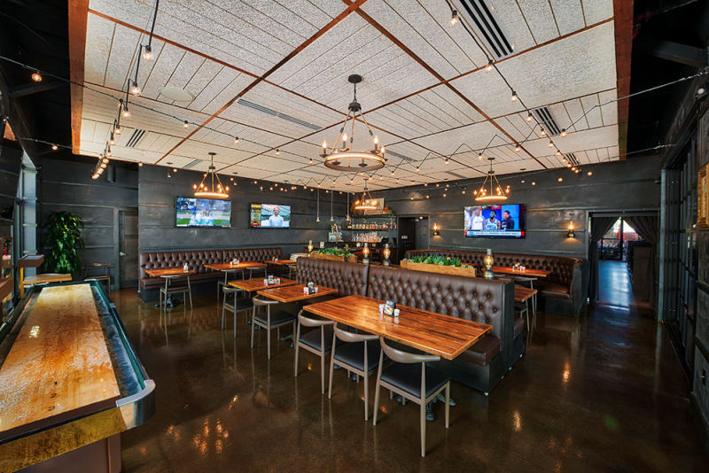 Interior shot of the bar at the Vig restaurant in Scottsdale
