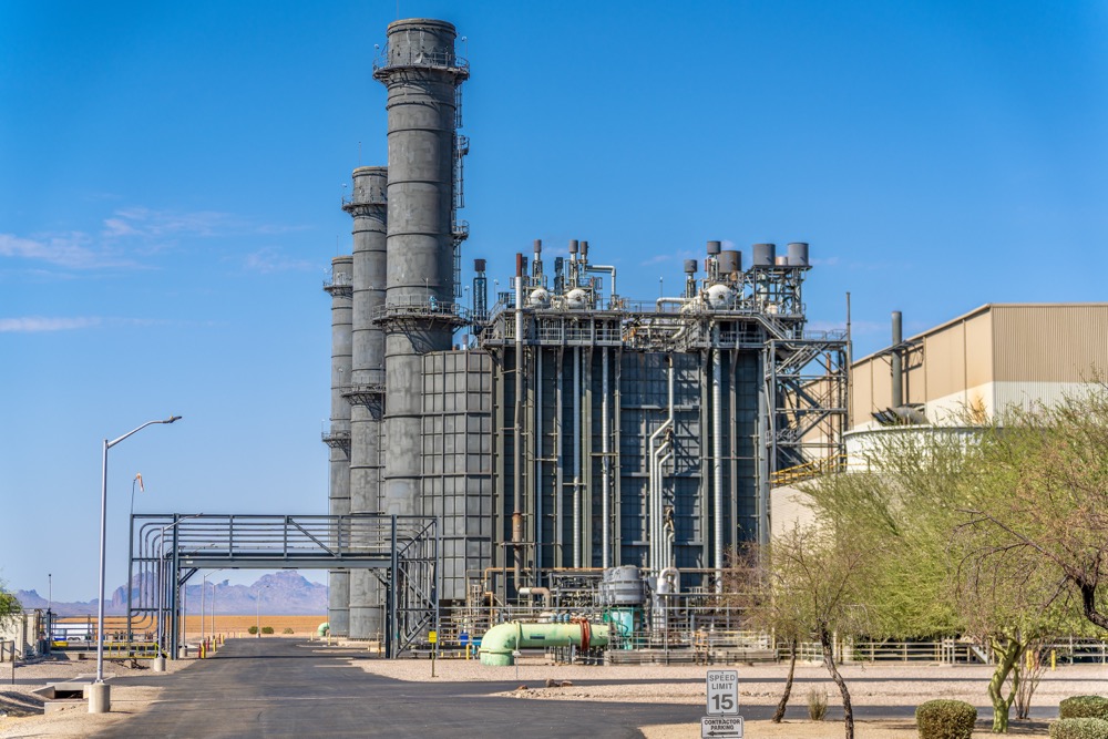 Exhaust stack against a blue sky at Capital Power's Harquahala facility in Arizona — photo 13