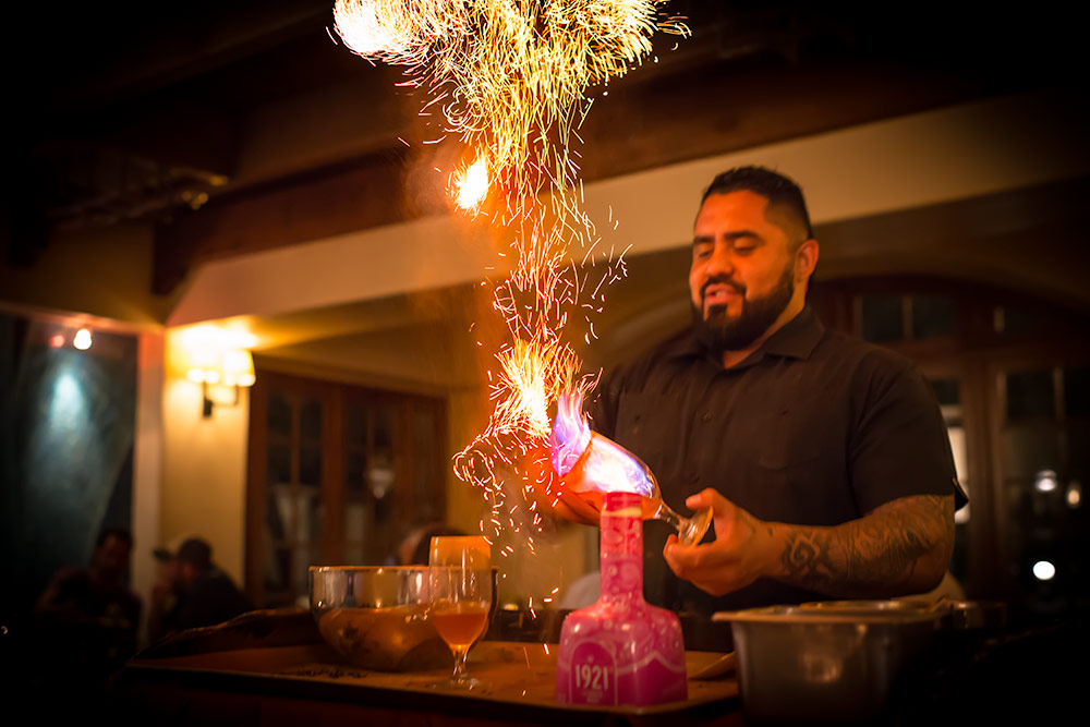 Flaming coffee presentation at the Scottsdale Princess