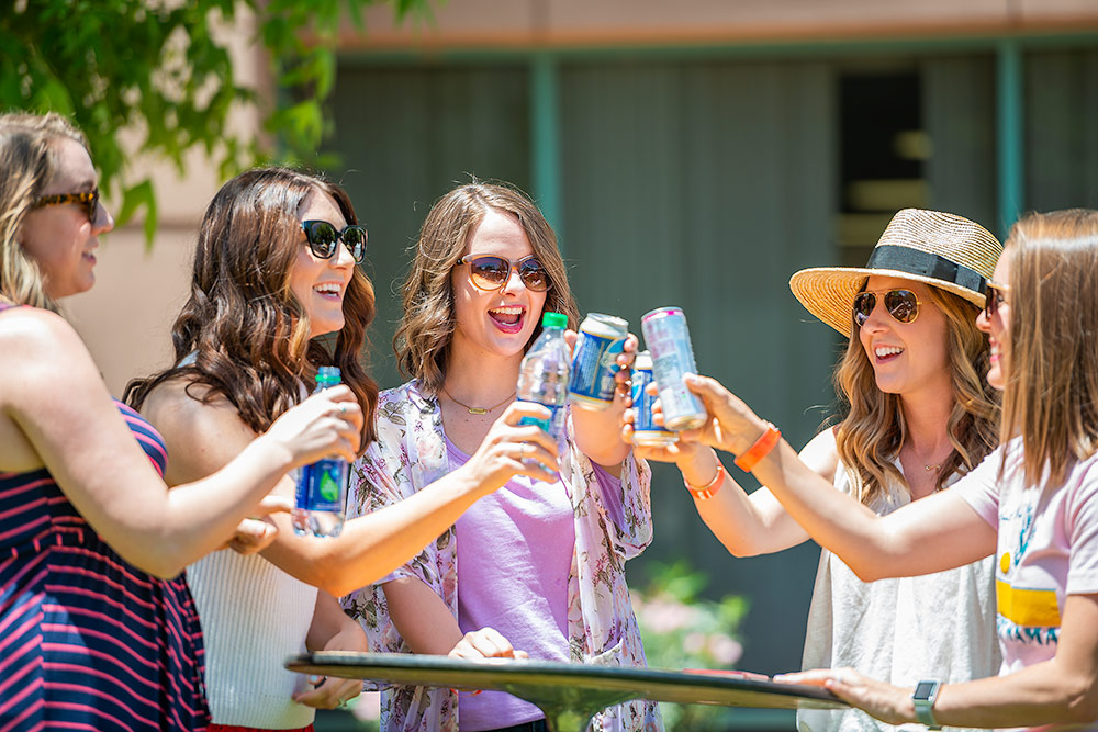 Ladies toasting to a wonderful day