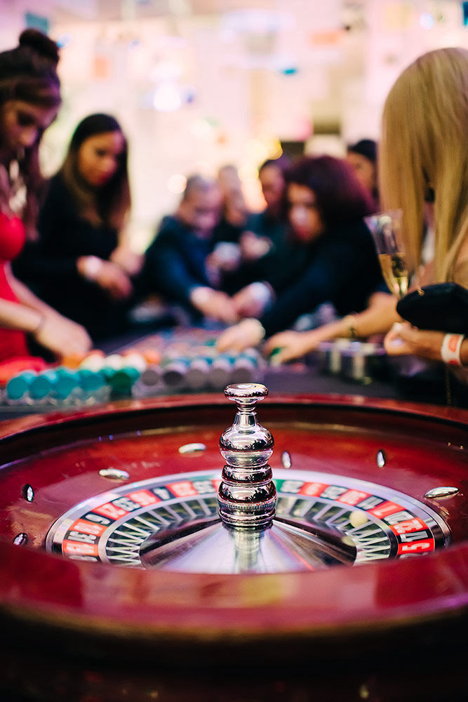 Roulette wheel during an event photo shoot
