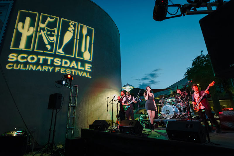 Band performing outside of the Scottsdale Culinary Festival