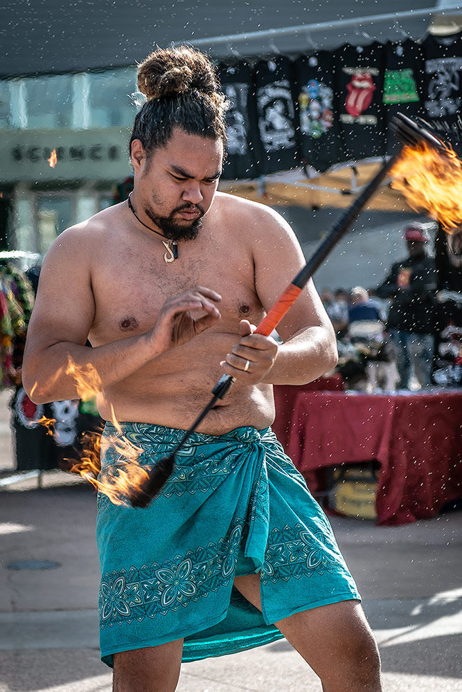 Fire dancer performing in Phoenix