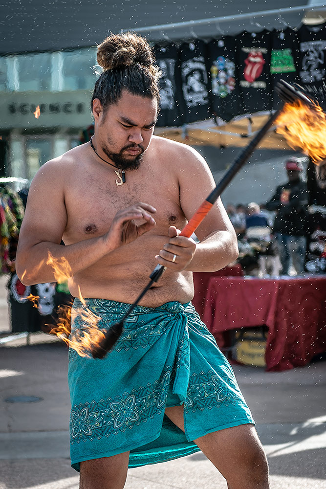 Fire dancer performing in Phoenix