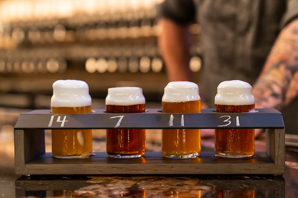 Beer sampler at the Tap House