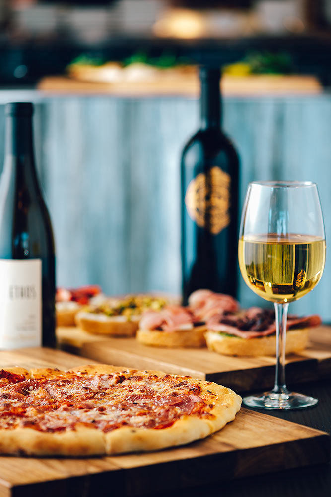 Wine and pizza