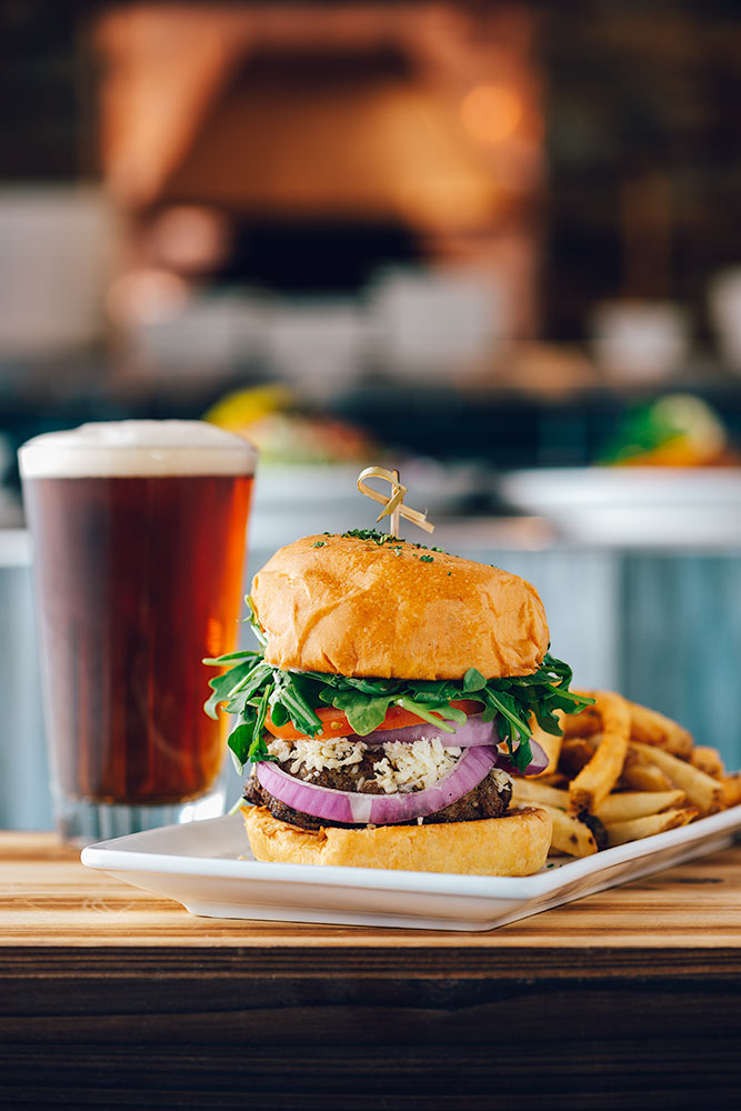 Hamburger and Beer combo