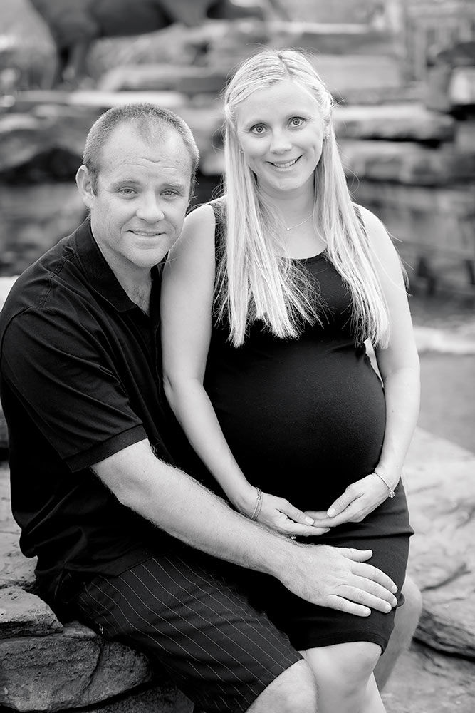 Joyful parents-to-be embracing their future