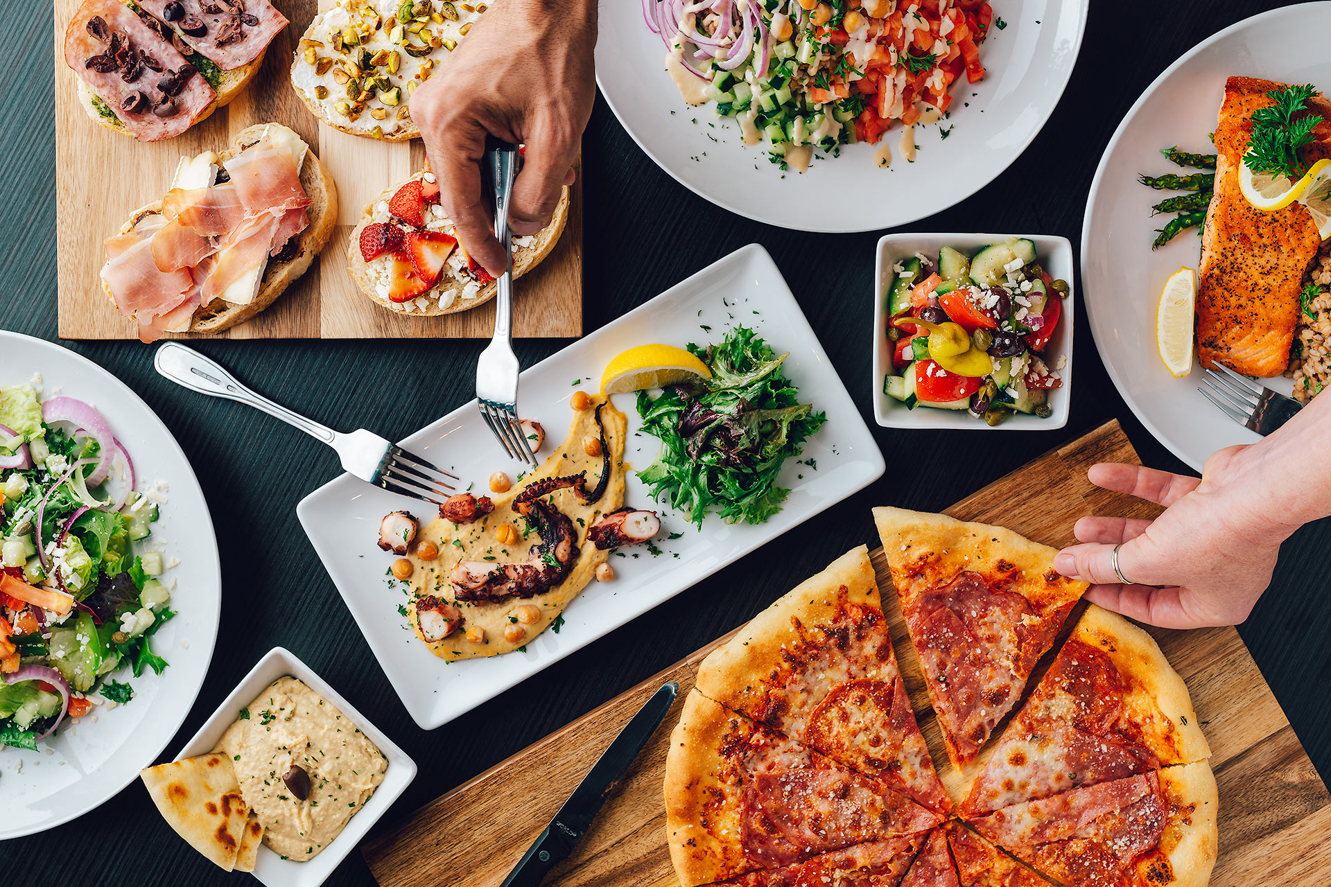 Mediterranean Food Flatlay Food Photo shot with Nikon