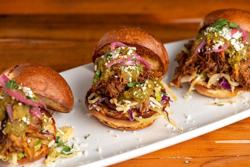 Pulled pork slider trio